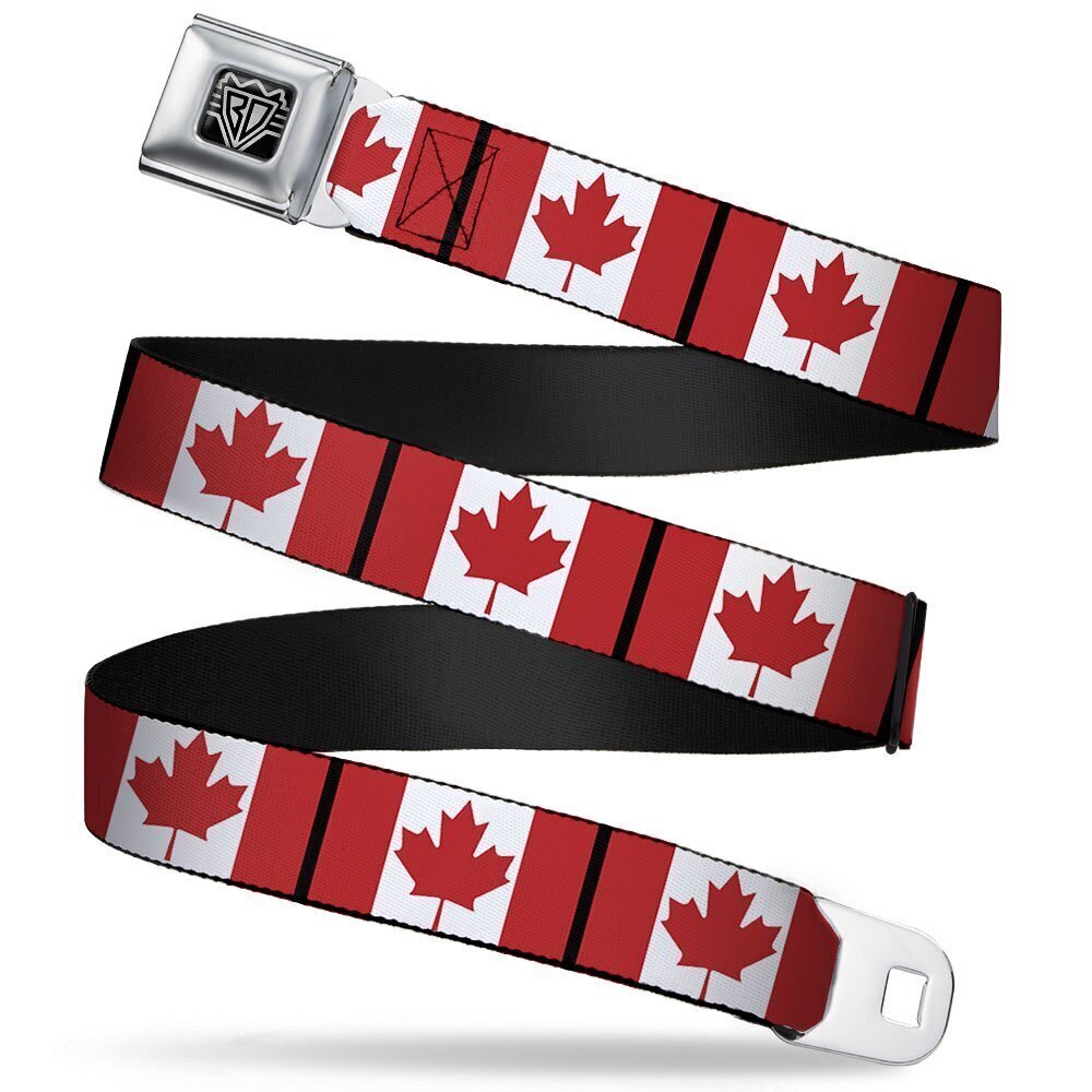 6854 Seatbelt Belt - Canada Flags - 1.0" Wide - 20-36 Inches in Length